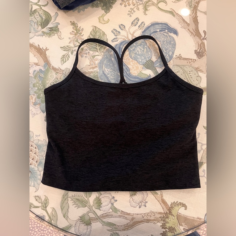 Beyond Yoga Spacedye Slim Racerback Cropped Tank Darkest Night
